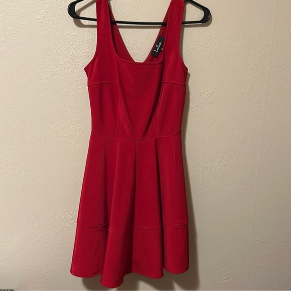 Lulus Red Skater Dress - Picture 1 of 6
